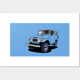 Toyota Land Cruiser FJ40 truck in blue Posters and Art